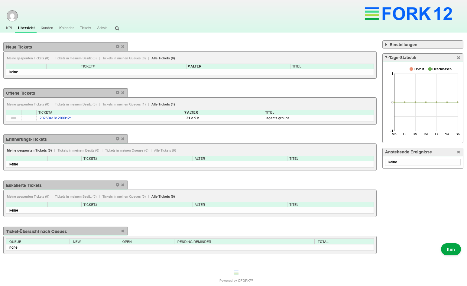 Open source Ticketsystem OFORK