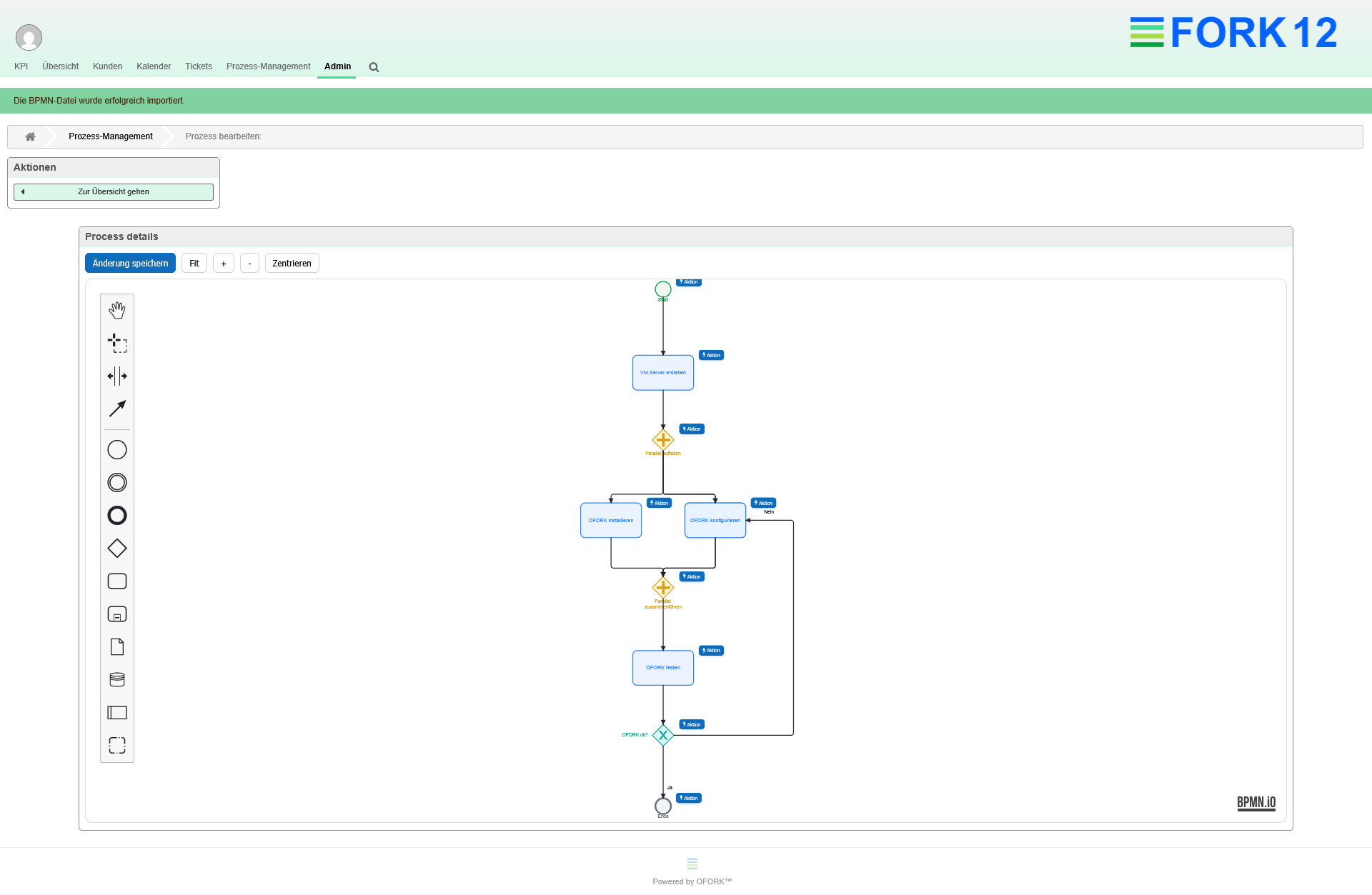 OFORK Prozess-Autopilot mit BPMN-Import und Aufgabensteuerung