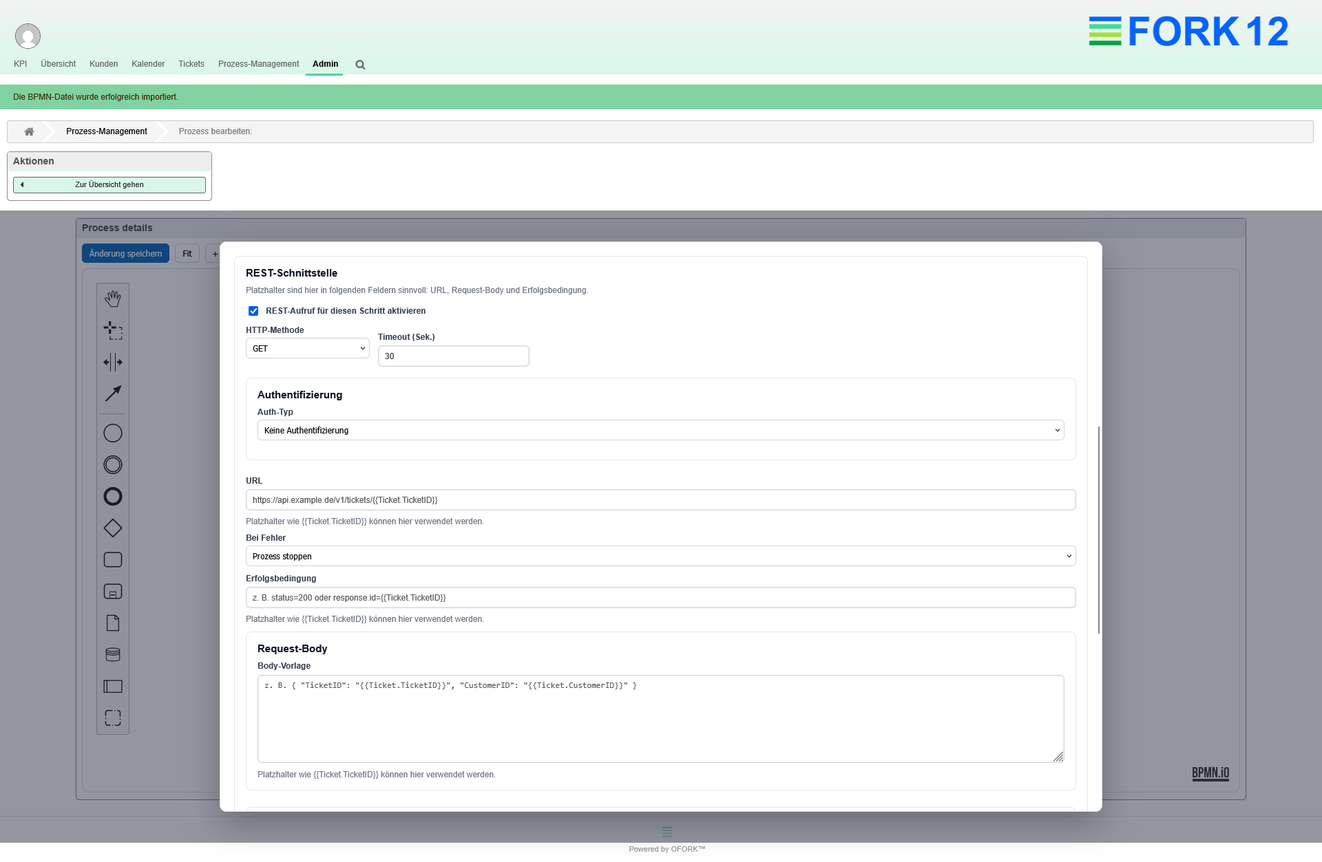 REST-Schnittstellen und dynamische Felder im OFORK Prozess-Autopilot